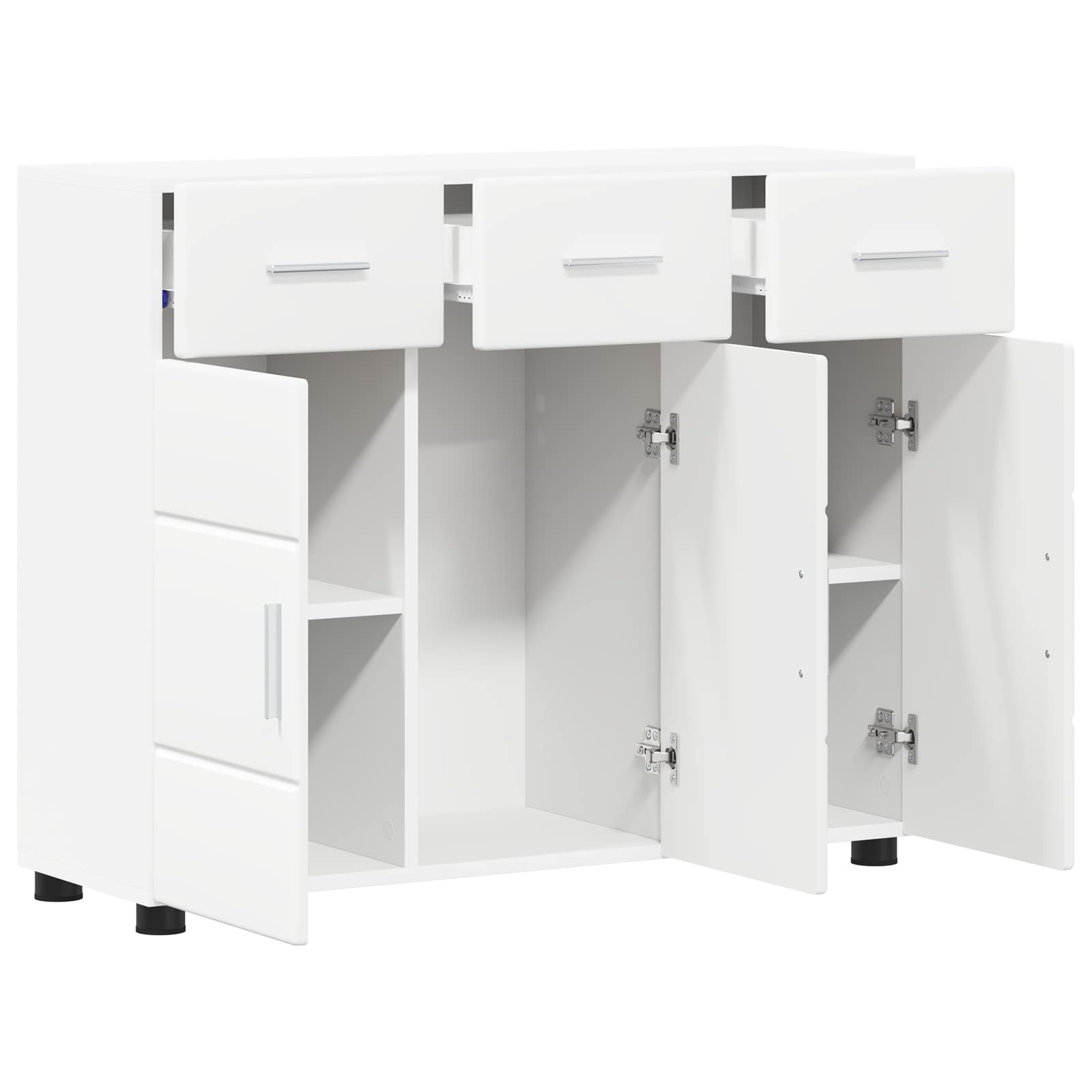 Sideboard FLORIN 88,5 x 30,5 x 73 cm Weiß Holzwerkstoff