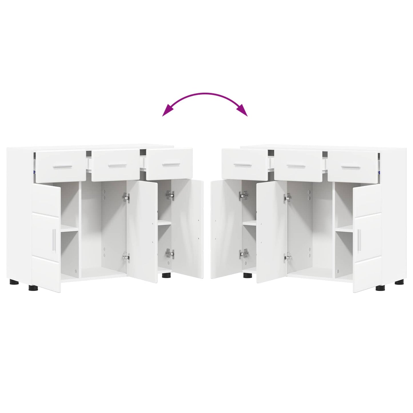 Sideboard FLORIN 88,5 x 30,5 x 73 cm Weiß Holzwerkstoff