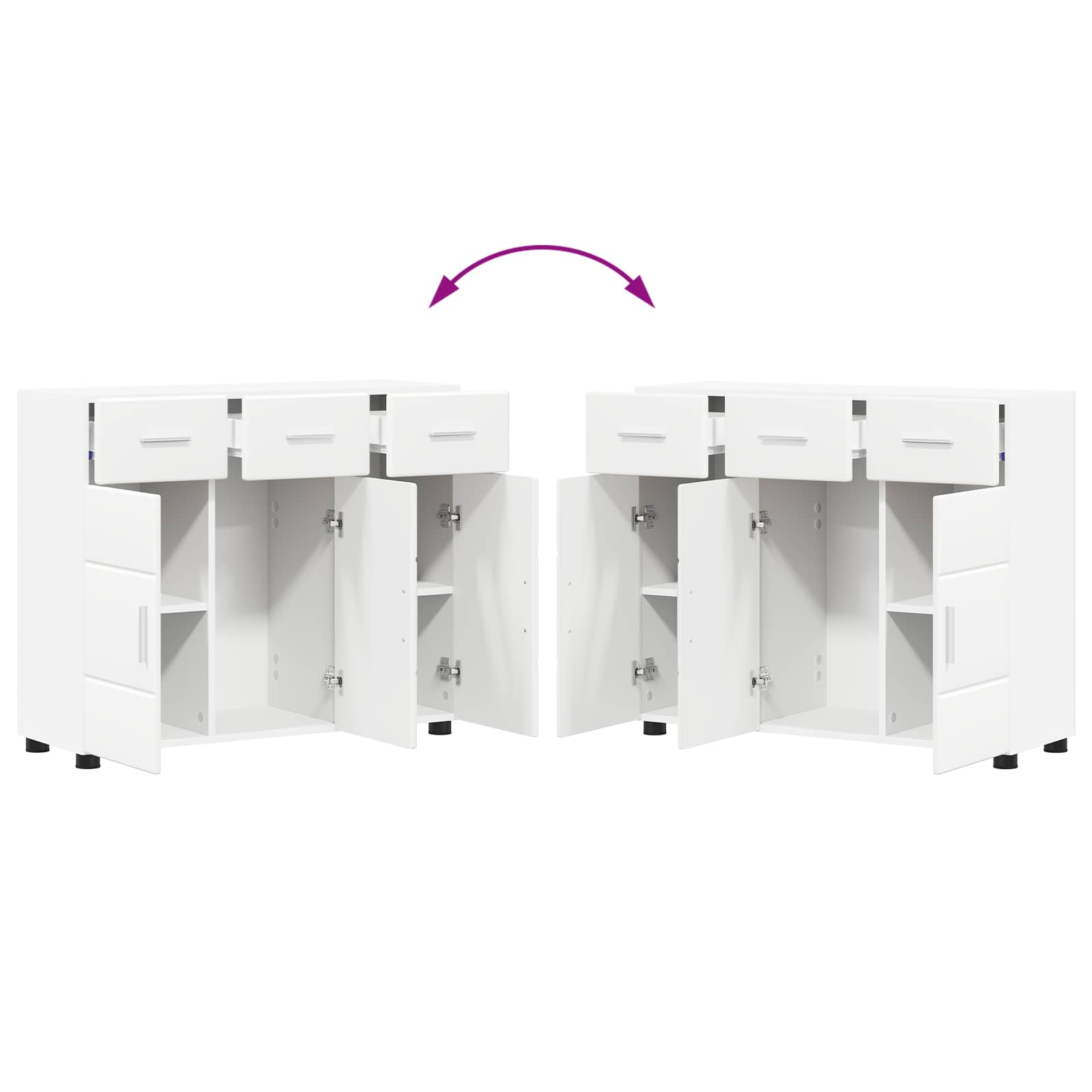 Sideboard FLORIN 88,5 x 30,5 x 73 cm Weiß Holzwerkstoff