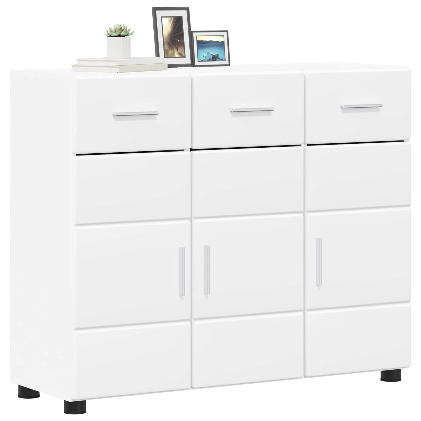 Sideboard FLORIN 88,5 x 30,5 x 73 cm Weiß Holzwerkstoff