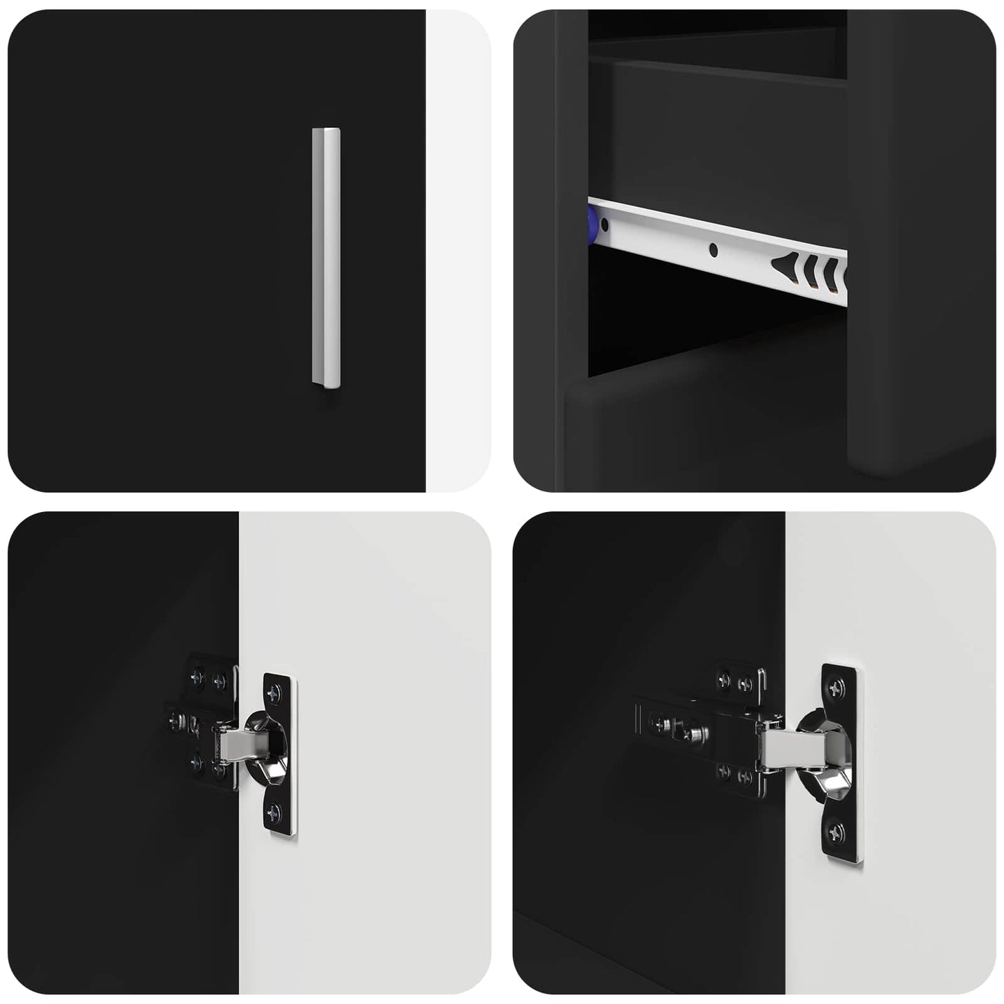 Sideboard FLORIN 88,5 x 30,5 x 73 cm Schwarz Holzwerkstoff