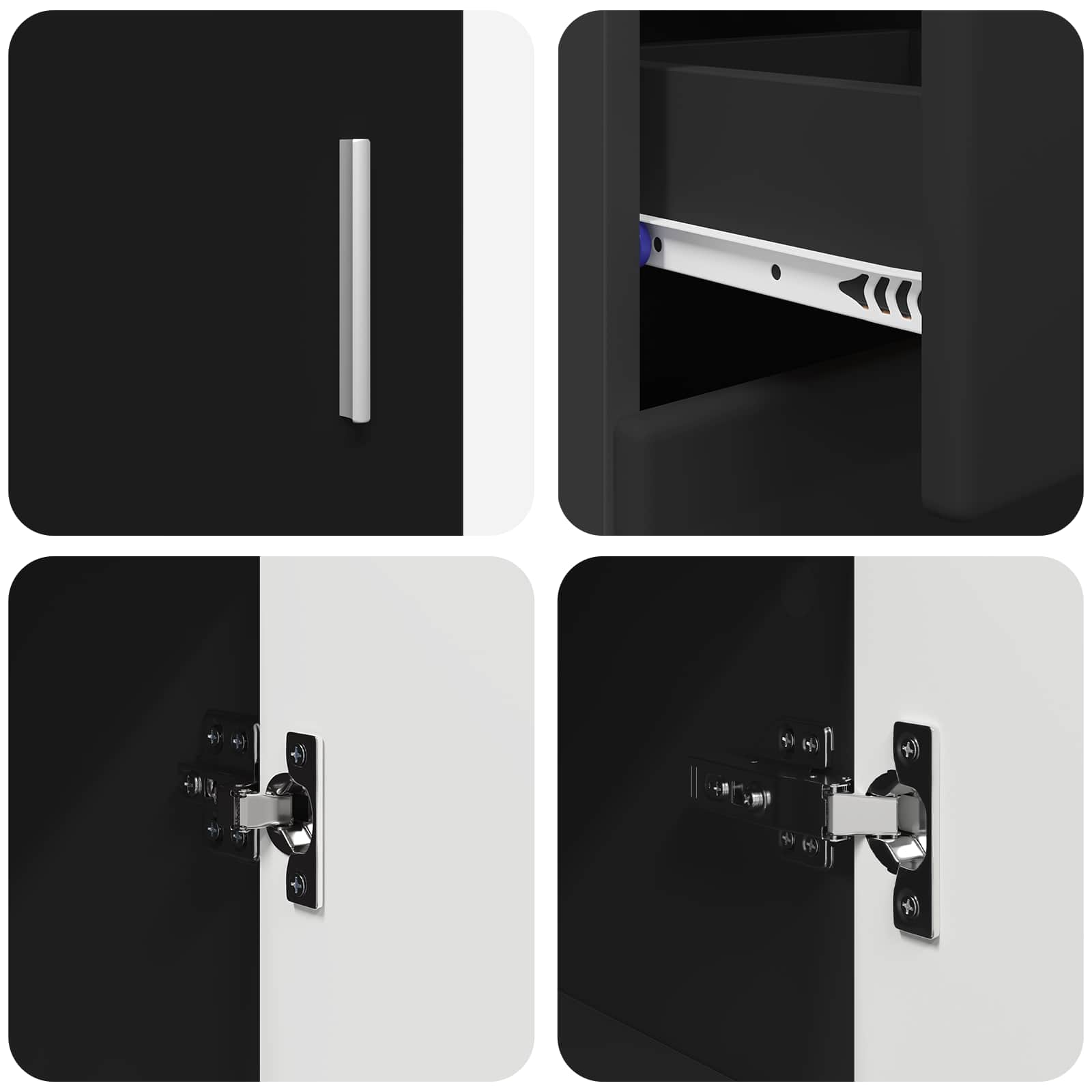 Sideboard FLORIN 88,5 x 30,5 x 73 cm Schwarz Holzwerkstoff