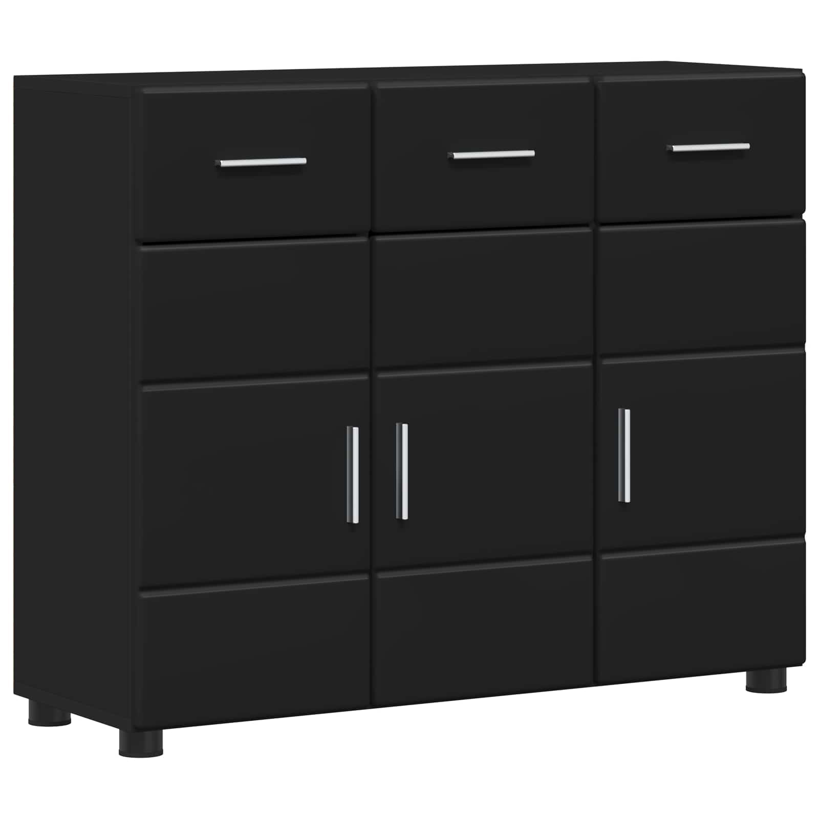 Sideboard FLORIN 88,5 x 30,5 x 73 cm Schwarz Holzwerkstoff