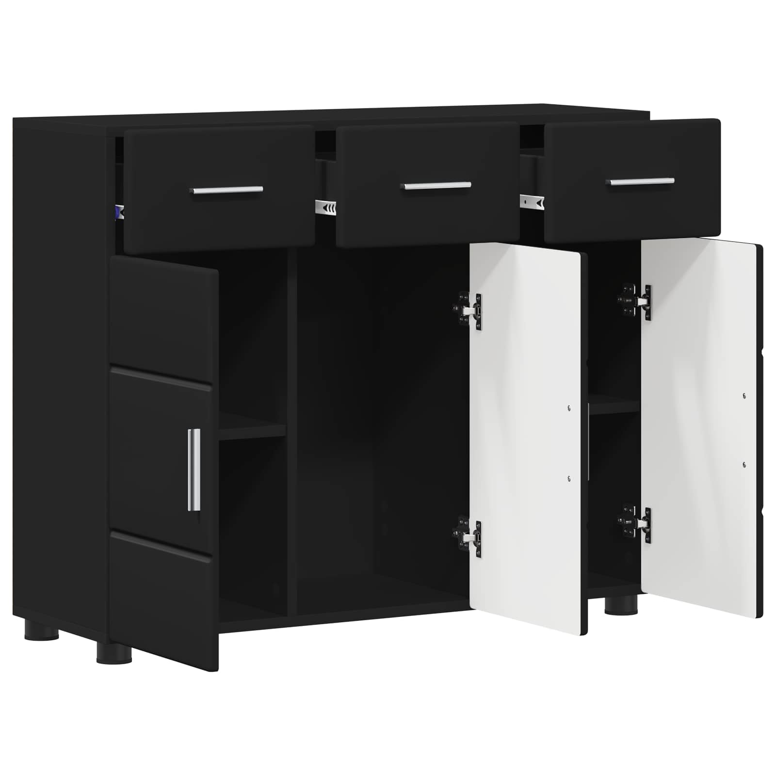 Sideboard FLORIN 88,5 x 30,5 x 73 cm Schwarz Holzwerkstoff