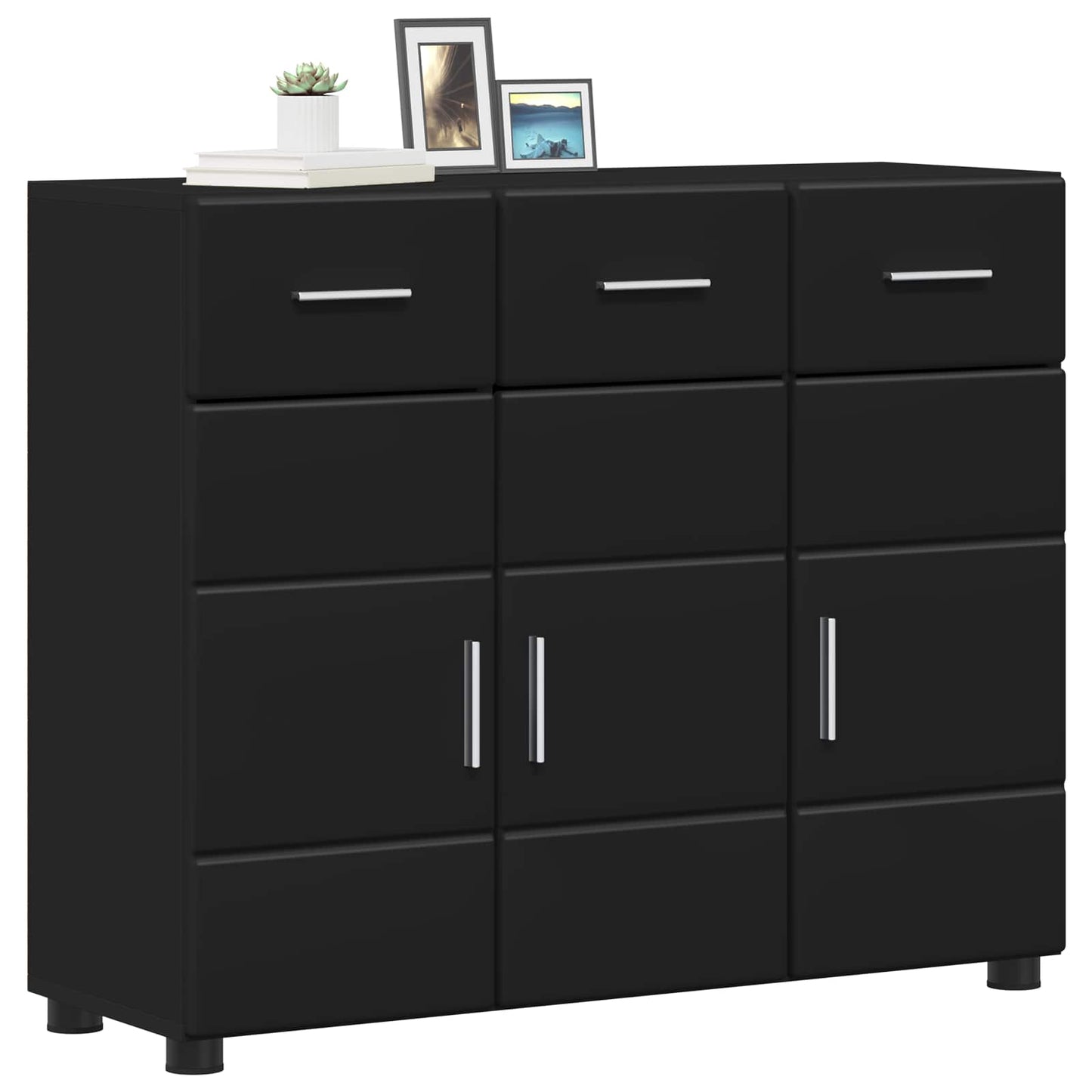 Sideboard FLORIN 88,5 x 30,5 x 73 cm Schwarz Holzwerkstoff
