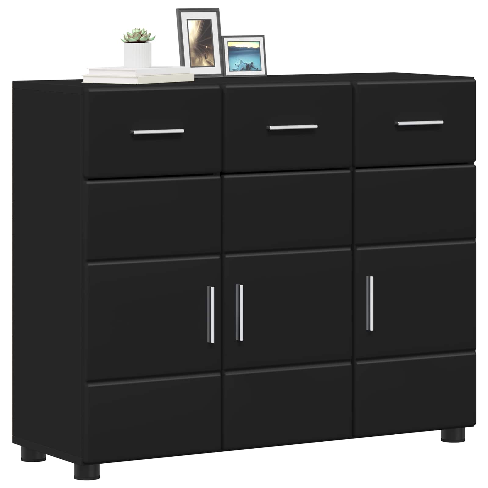 Sideboard FLORIN 88,5 x 30,5 x 73 cm Schwarz Holzwerkstoff