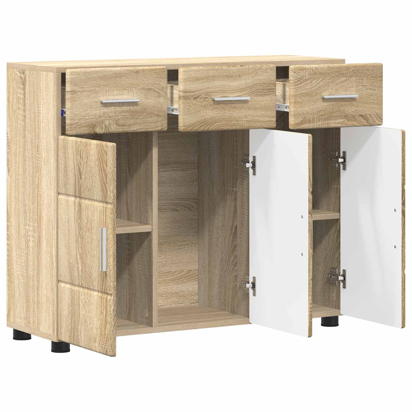 Sideboard FLORIN 88,5 x 30,5 x 73 cm Sonoma-Eiche Holzwerkstoff