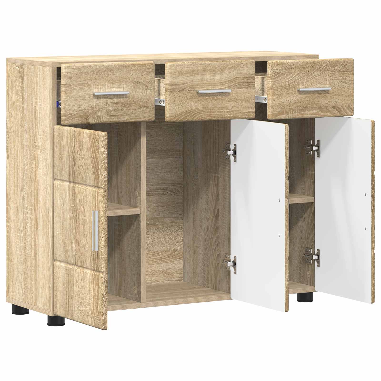 Sideboard FLORIN 88,5 x 30,5 x 73 cm Sonoma-Eiche Holzwerkstoff