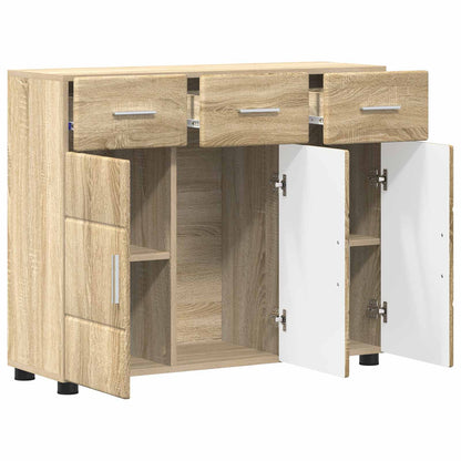 Sideboard FLORIN 88,5 x 30,5 x 73 cm Sonoma-Eiche Holzwerkstoff