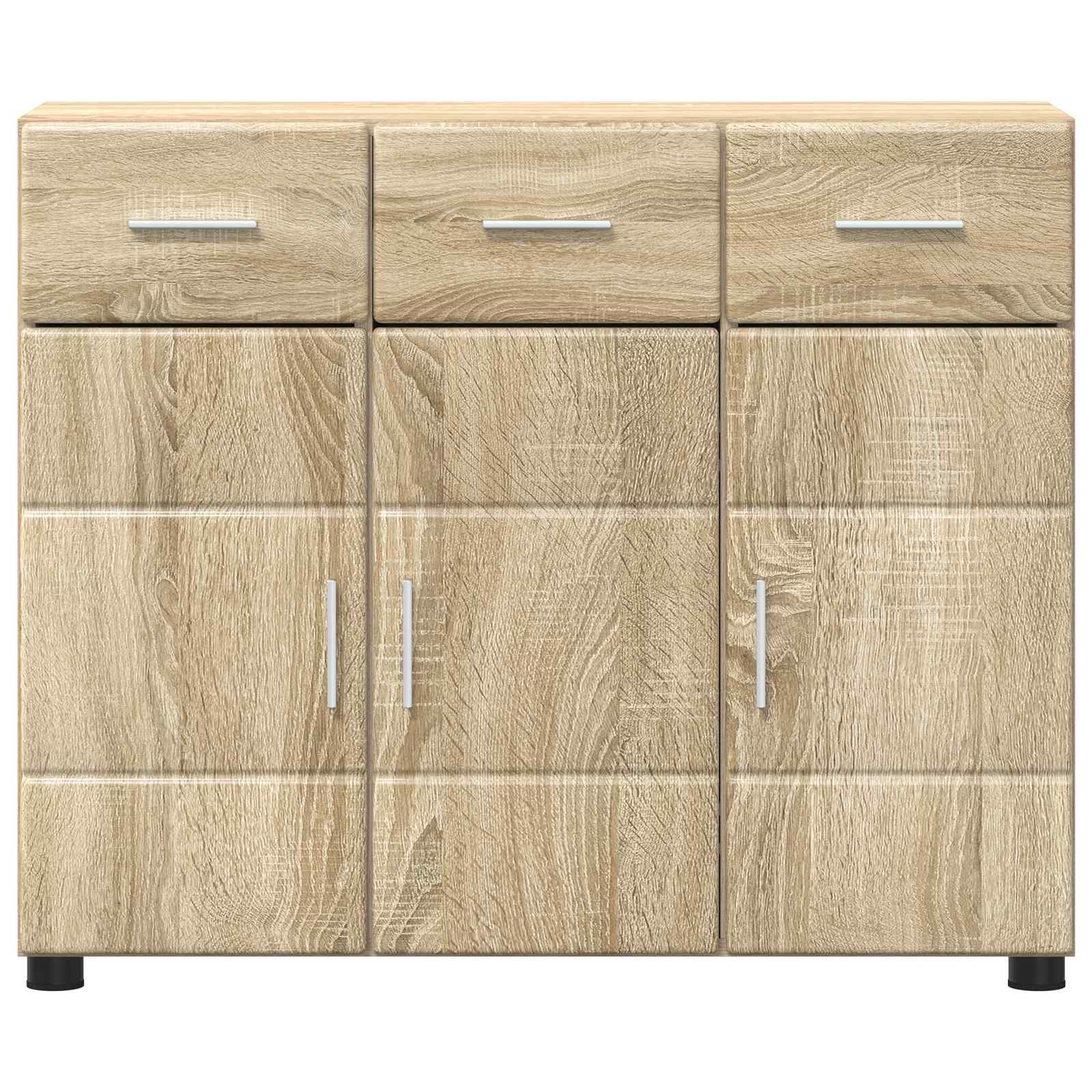 Sideboard FLORIN 88,5 x 30,5 x 73 cm Sonoma-Eiche Holzwerkstoff