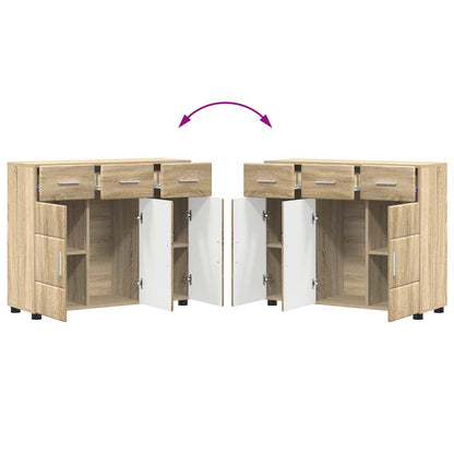 Sideboard FLORIN 88,5 x 30,5 x 73 cm Sonoma-Eiche Holzwerkstoff