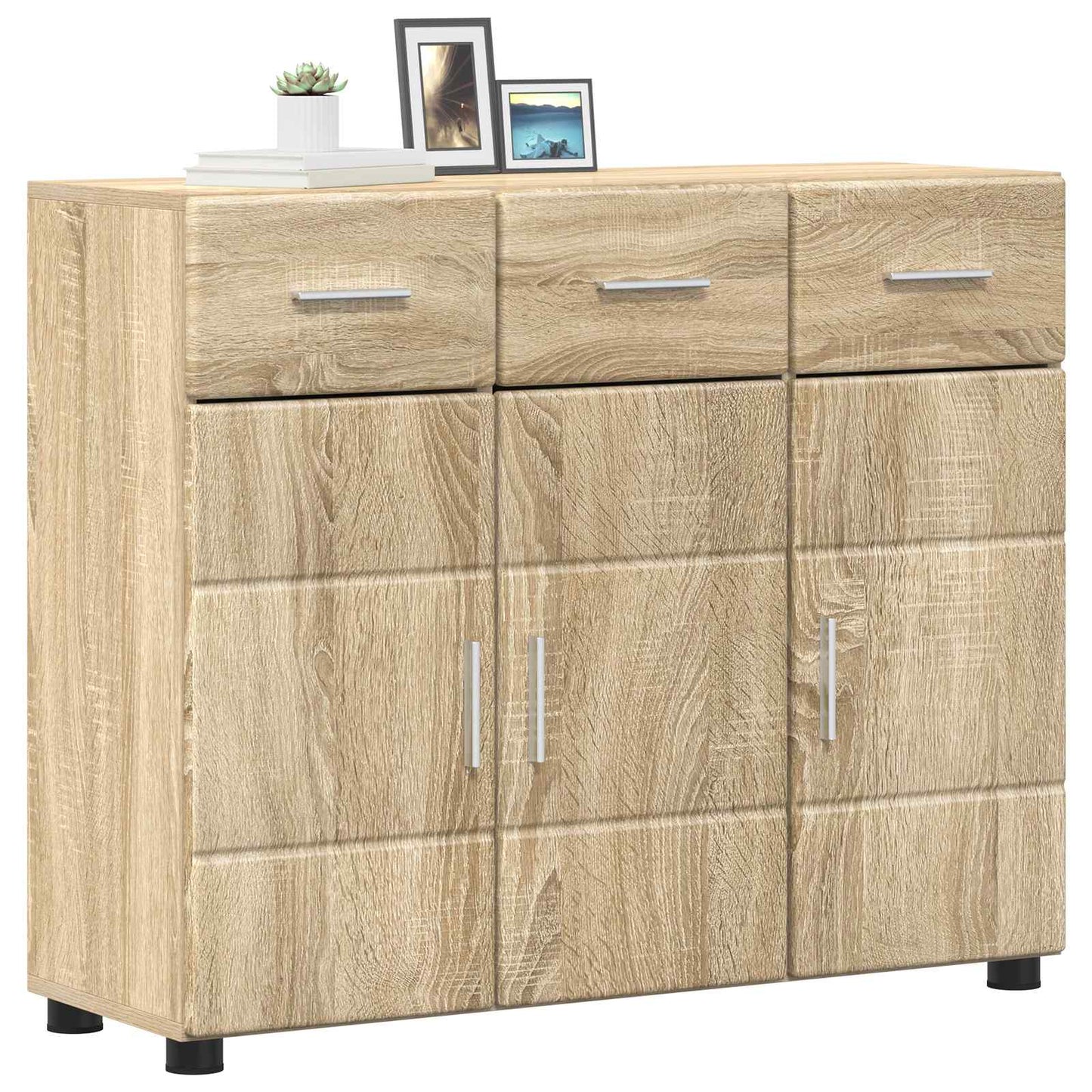 Sideboard FLORIN 88,5 x 30,5 x 73 cm Sonoma-Eiche Holzwerkstoff