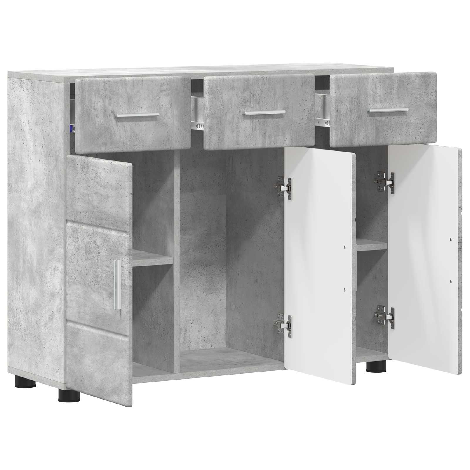 Sideboard FLORIN 88,5 x 30,5 x 73 cm Beton Grau Holzwerkstoff