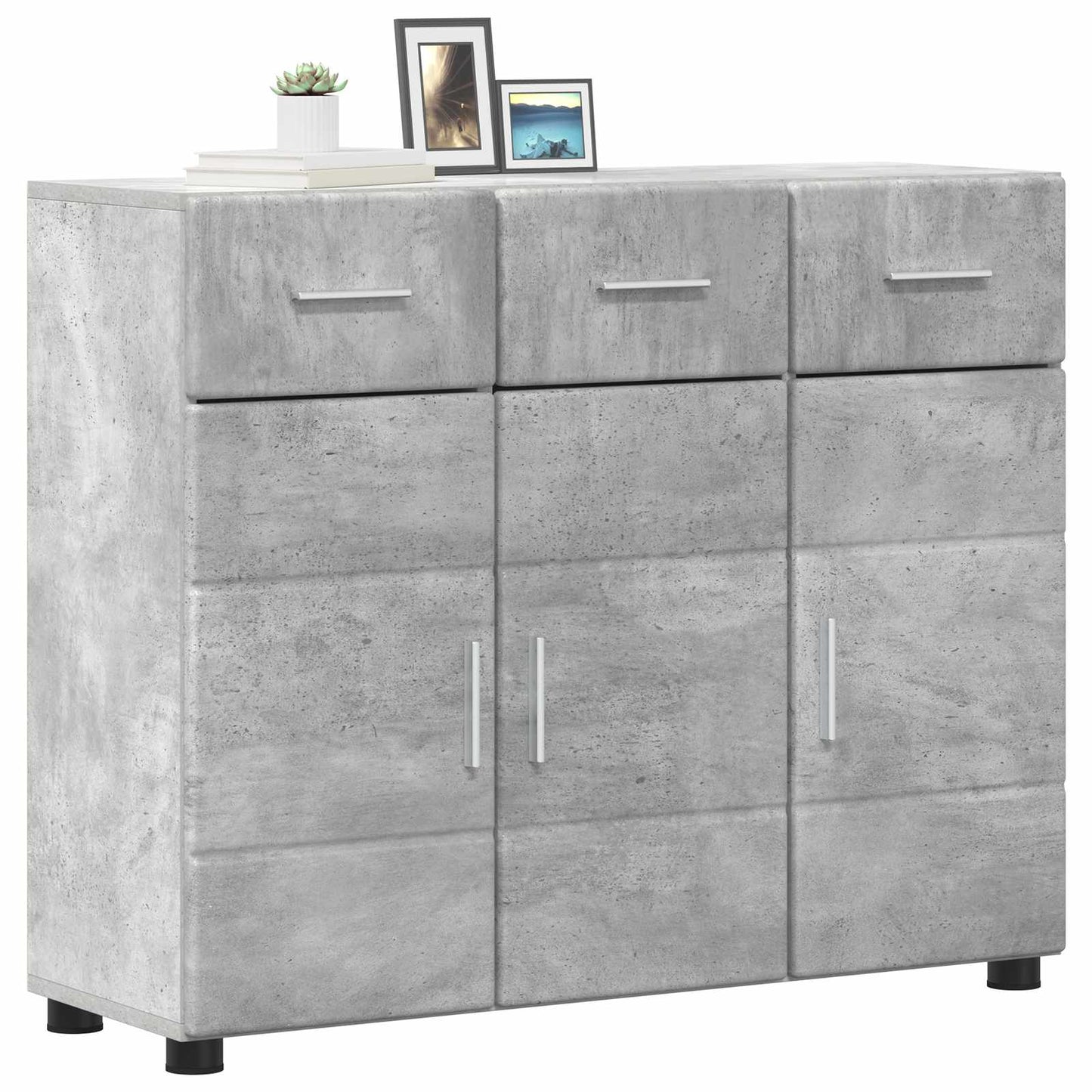 Sideboard FLORIN 88,5 x 30,5 x 73 cm Beton Grau Holzwerkstoff