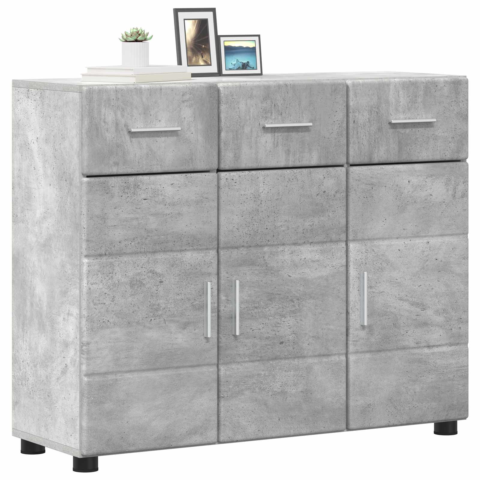 Sideboard FLORIN 88,5 x 30,5 x 73 cm Beton Grau Holzwerkstoff
