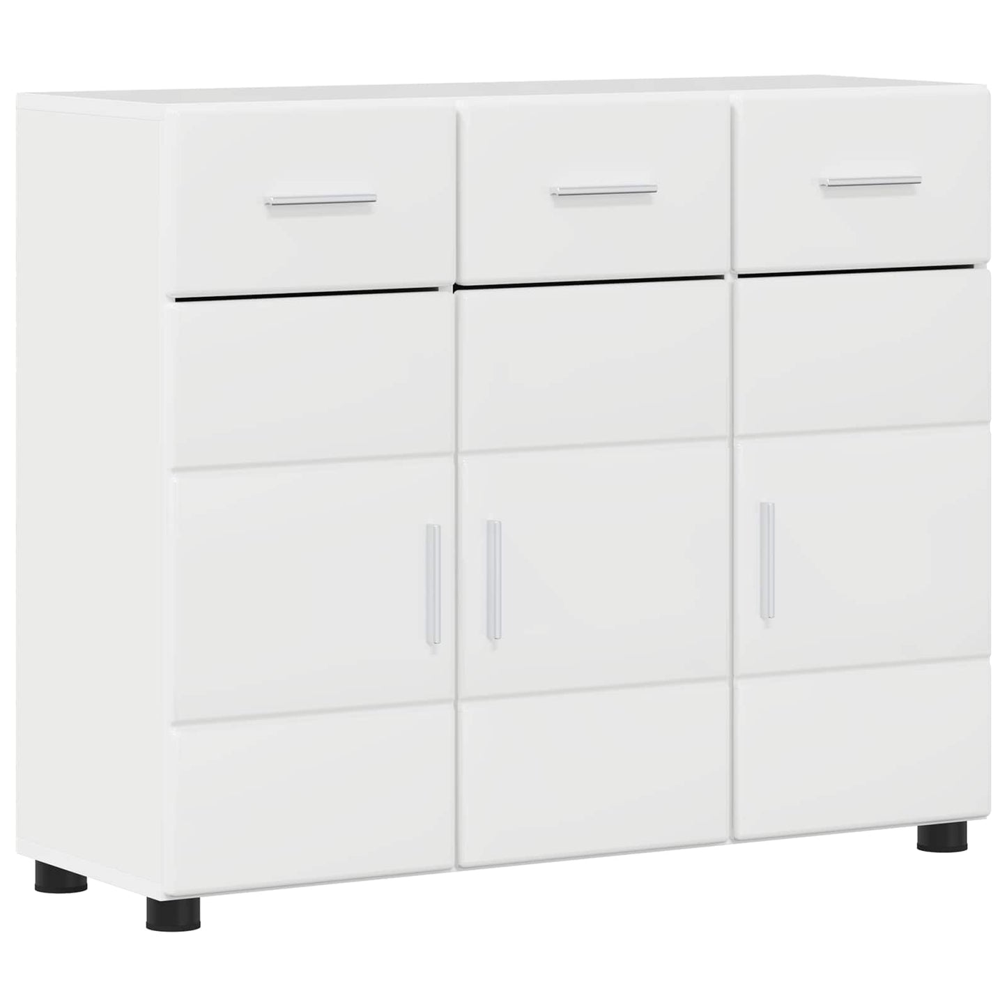 Sideboard FLORIN 88,5 x 30,5 x 73 cm Hochglanz Weiß