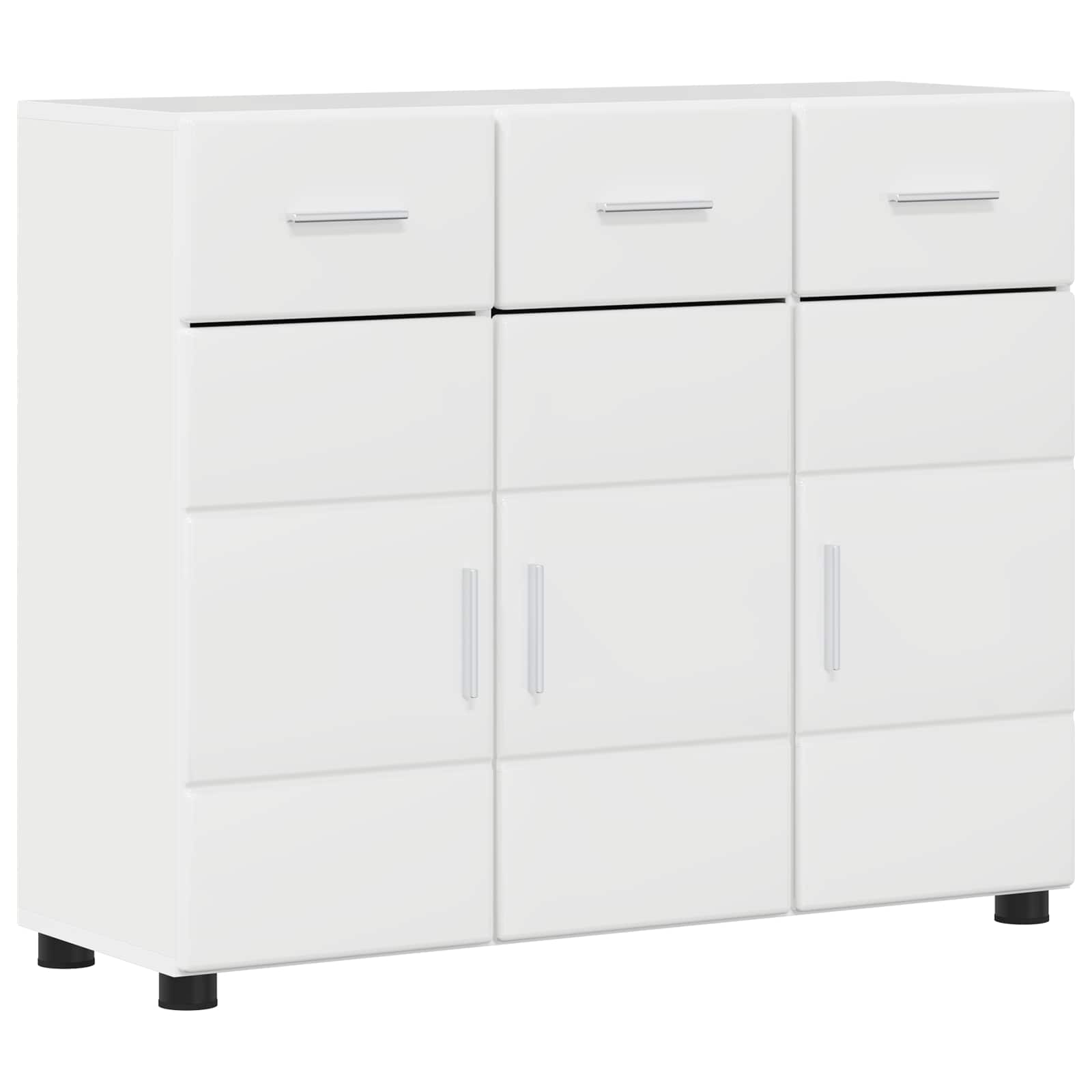Sideboard FLORIN 88,5 x 30,5 x 73 cm Hochglanz Weiß