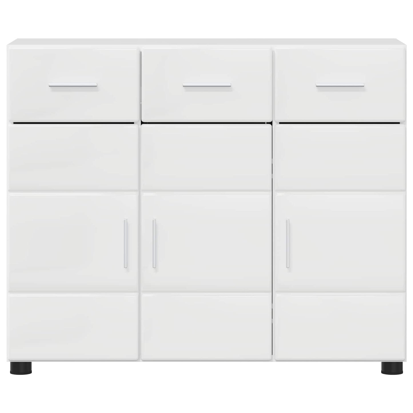 Sideboard FLORIN 88,5 x 30,5 x 73 cm Hochglanz Weiß