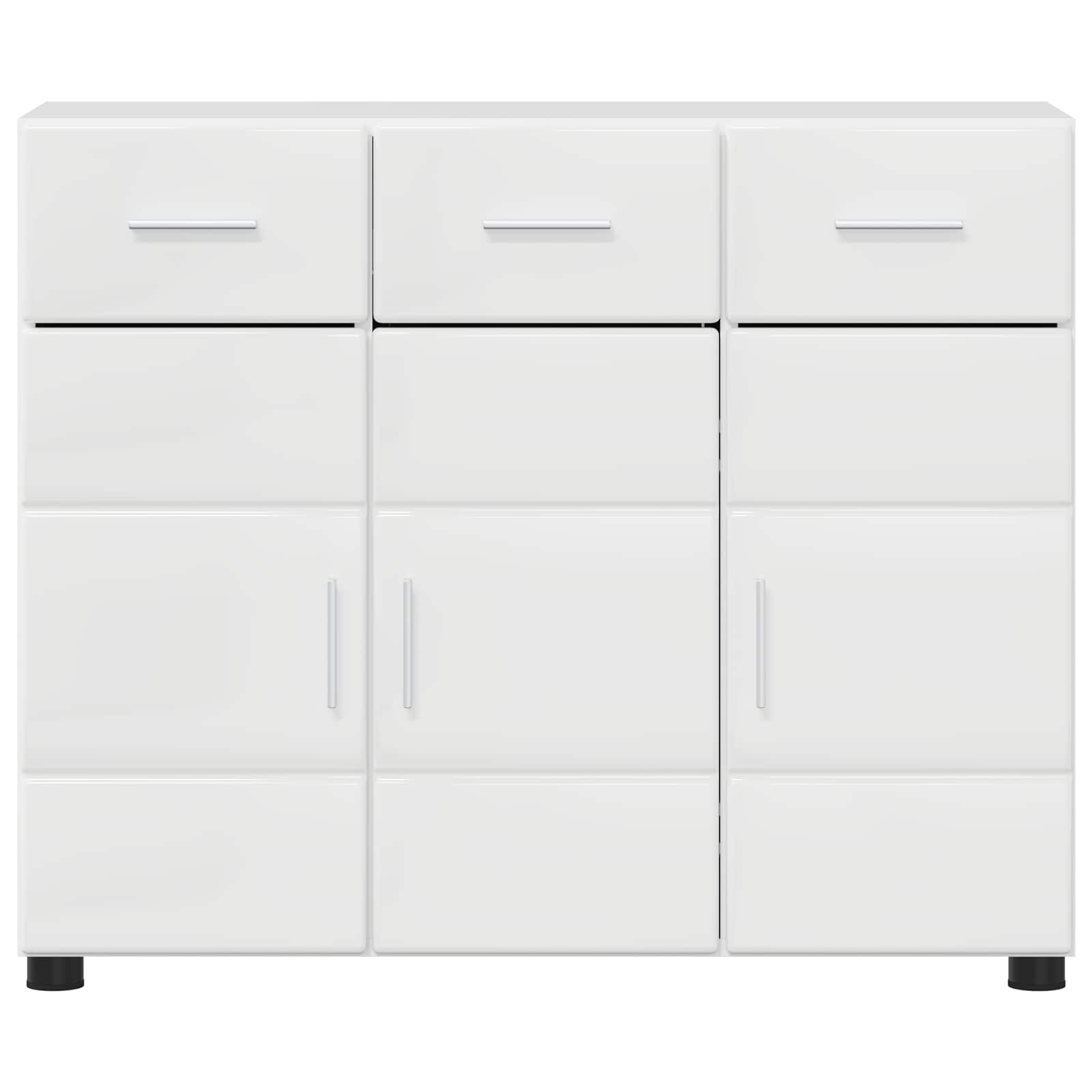 Sideboard FLORIN 88,5 x 30,5 x 73 cm Hochglanz Weiß