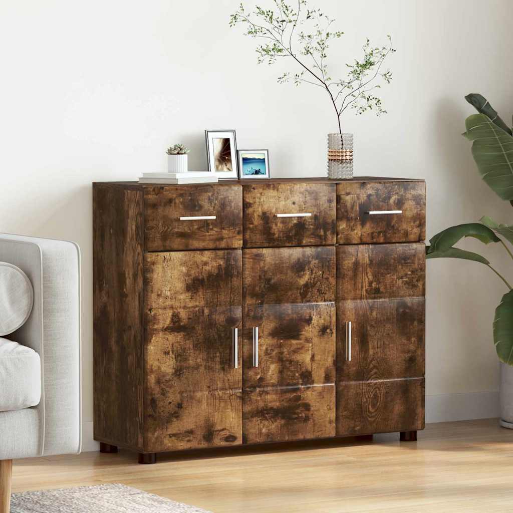 Sideboard FLORIN 88,5 x 30,5 x 73 cm Geräucherte Eiche