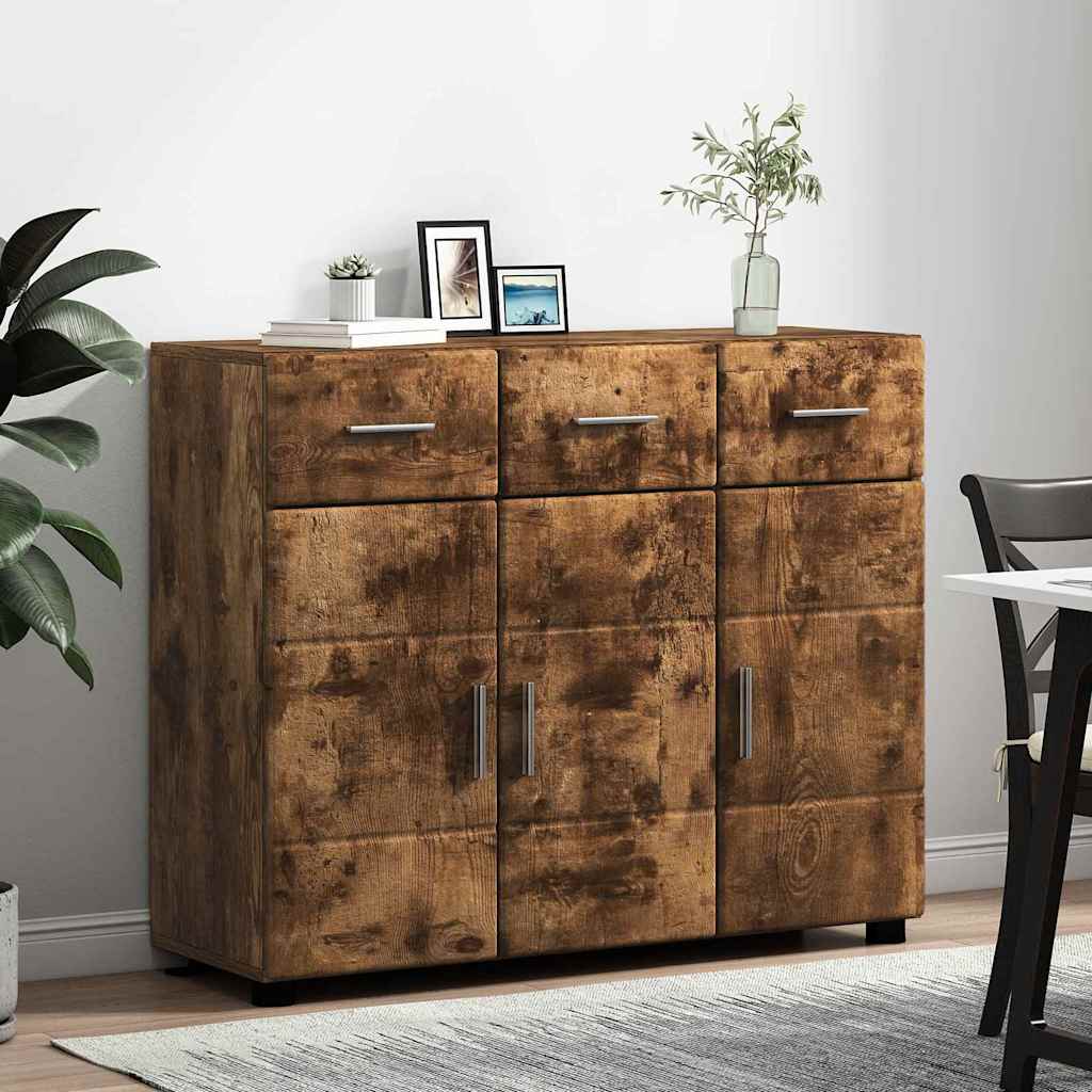 Sideboard FLORIN 88,5 x 30,5 x 73 cm Geräucherte Eiche