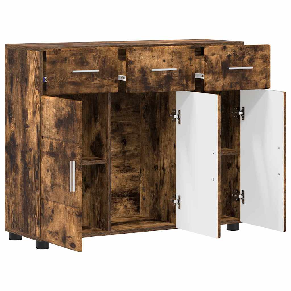 Sideboard FLORIN 88,5 x 30,5 x 73 cm Geräucherte Eiche