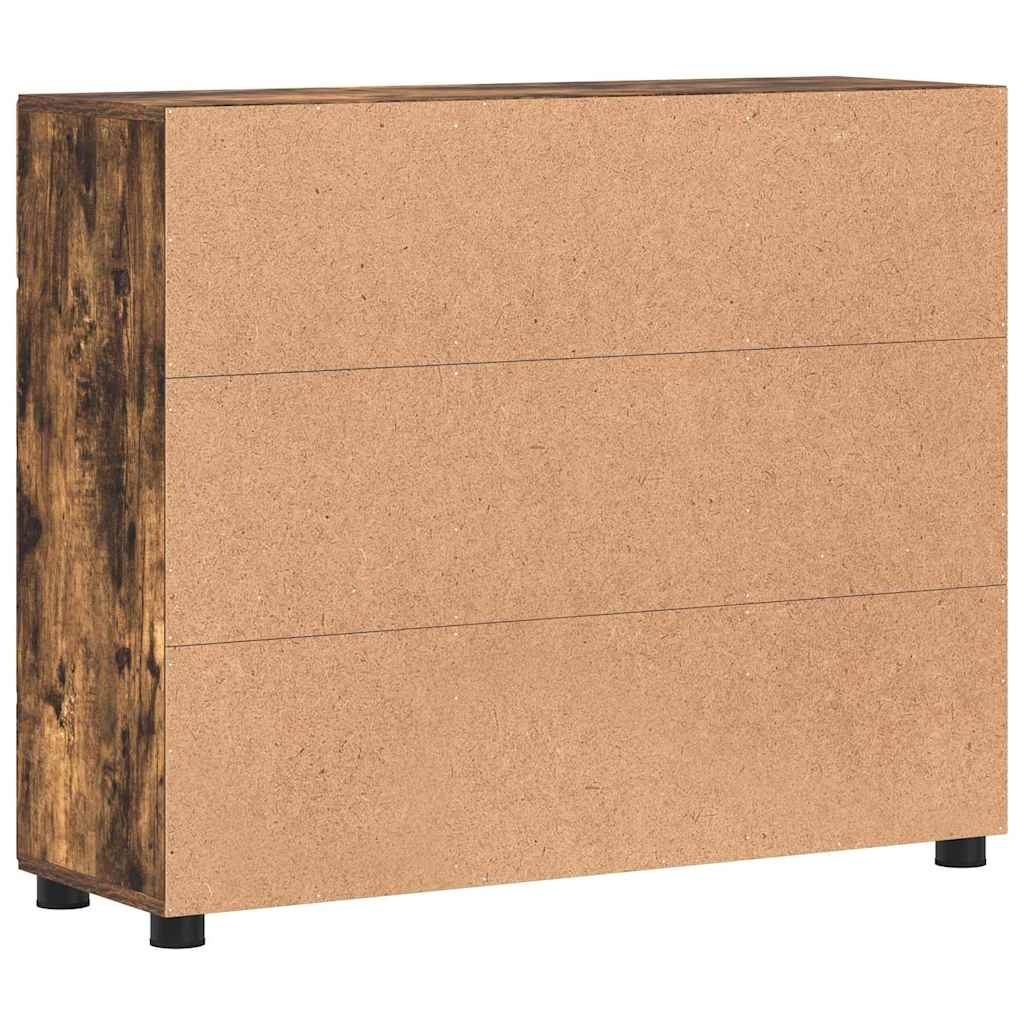 Sideboard FLORIN 88,5 x 30,5 x 73 cm Geräucherte Eiche
