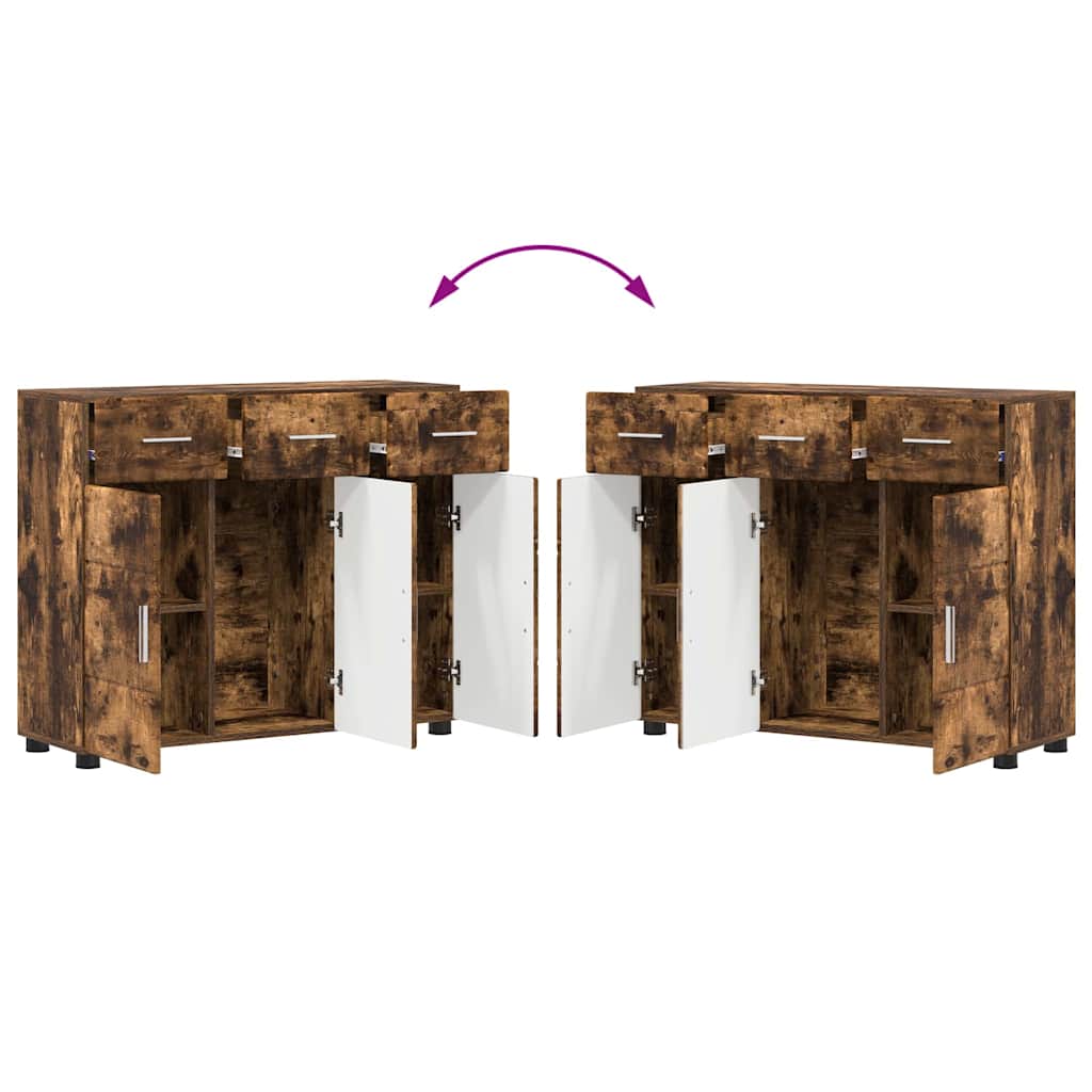 Sideboard FLORIN 88,5 x 30,5 x 73 cm Geräucherte Eiche