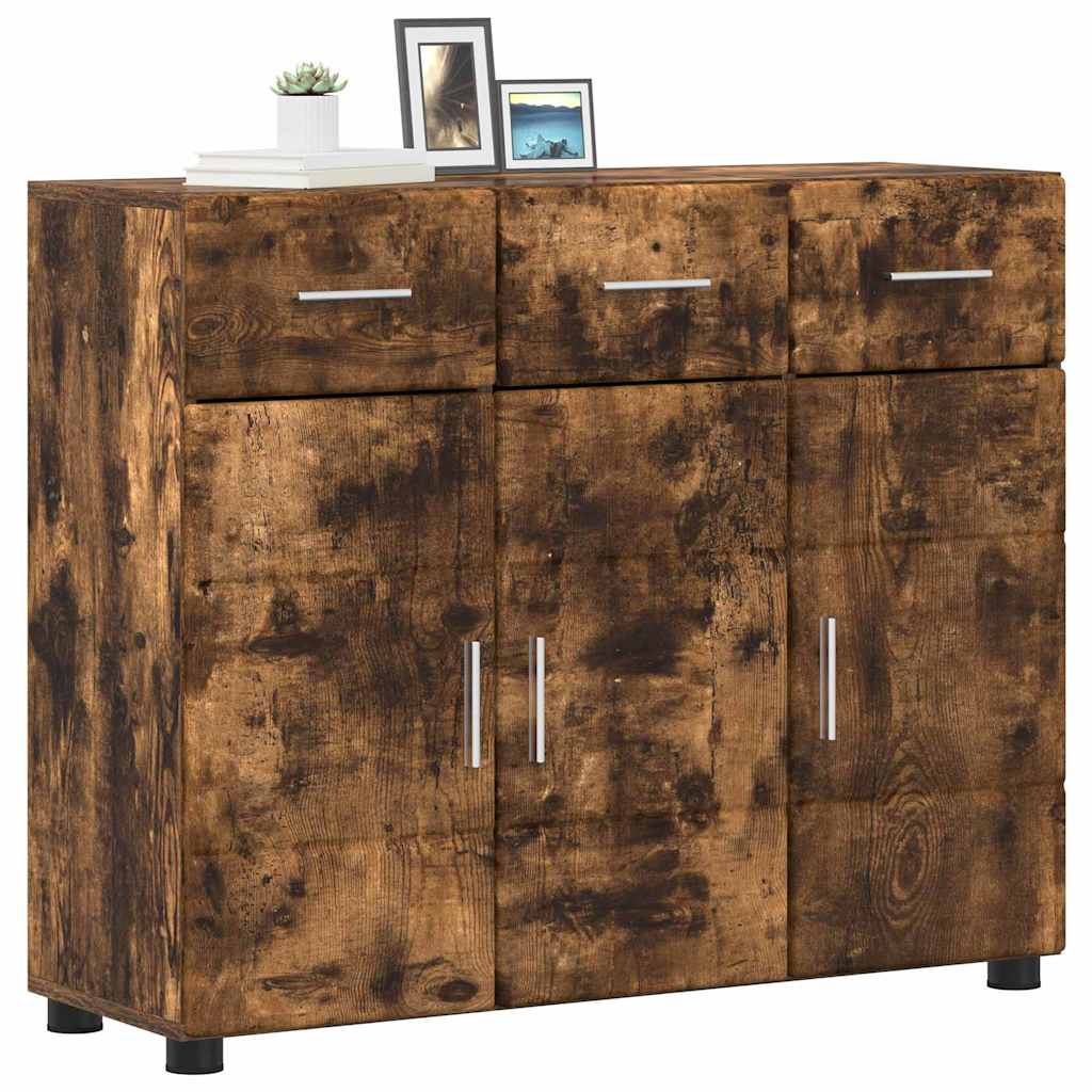 Sideboard FLORIN 88,5 x 30,5 x 73 cm Geräucherte Eiche