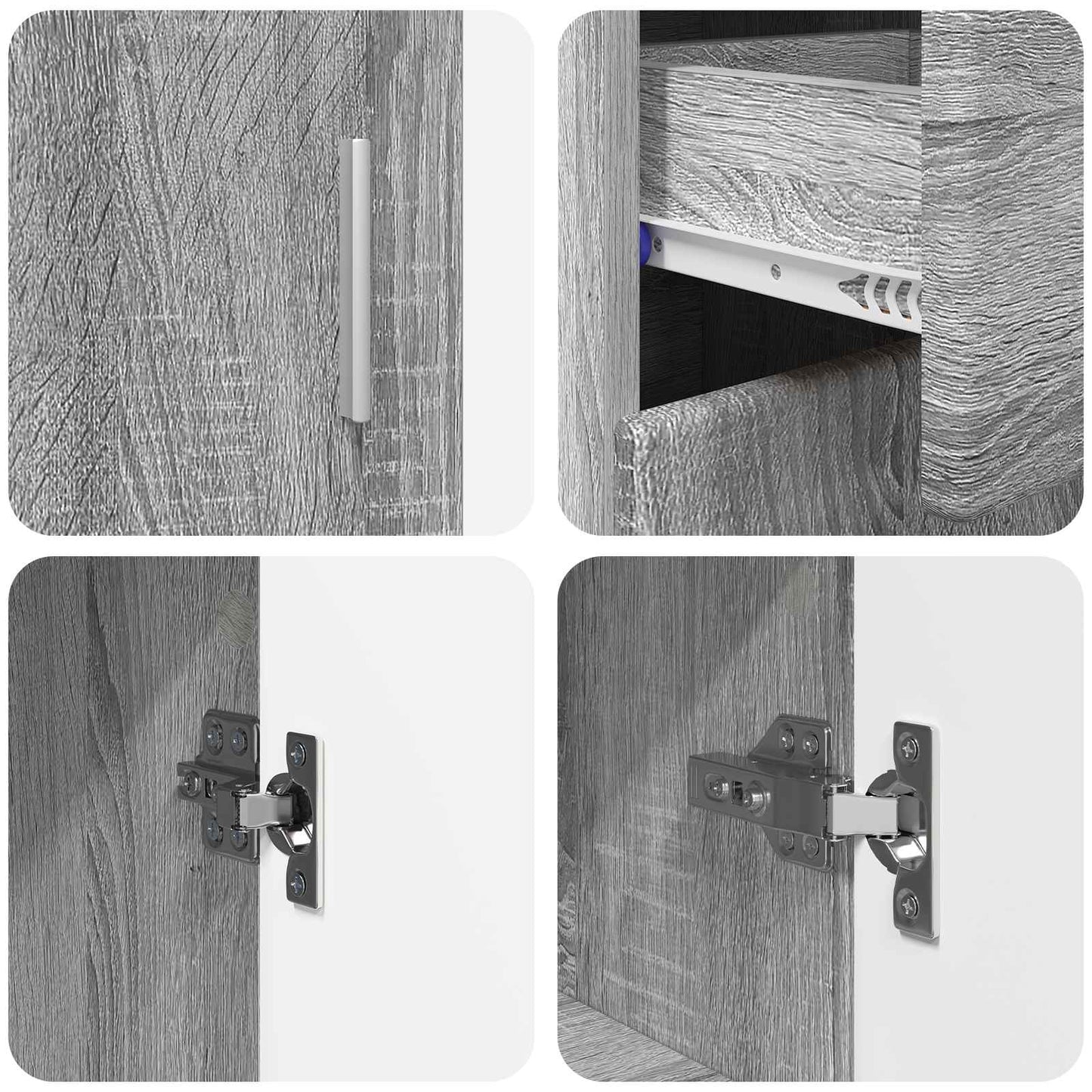 Sideboard FLORIN 88,5 x 30,5 x 73 cm Graues Sonoma