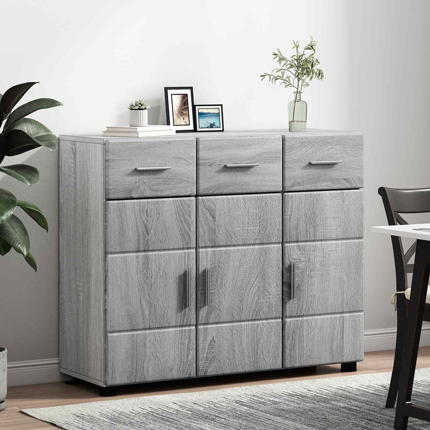 Sideboard FLORIN 88,5 x 30,5 x 73 cm Graues Sonoma