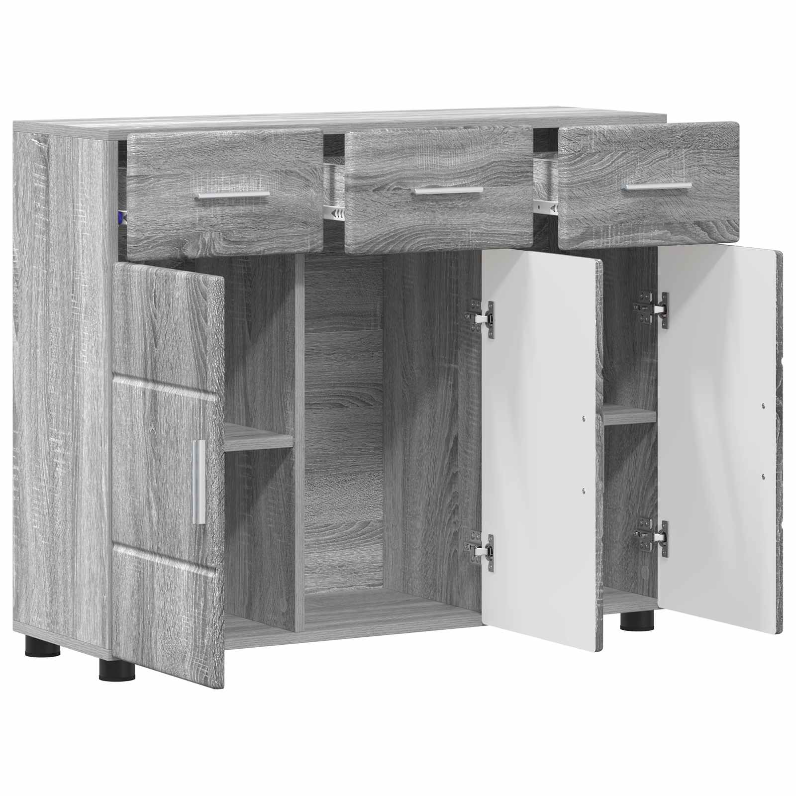 Sideboard FLORIN 88,5 x 30,5 x 73 cm Graues Sonoma