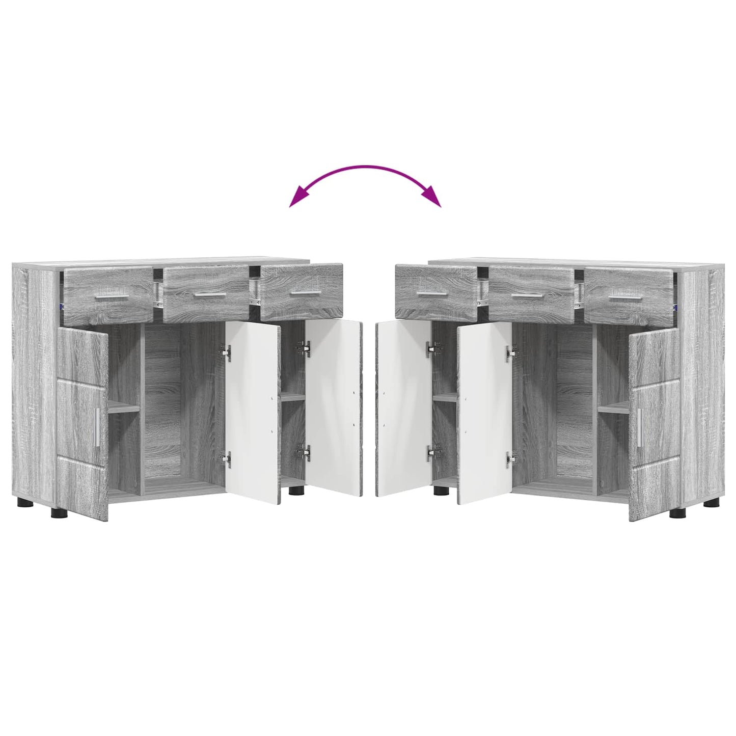 Sideboard FLORIN 88,5 x 30,5 x 73 cm Graues Sonoma