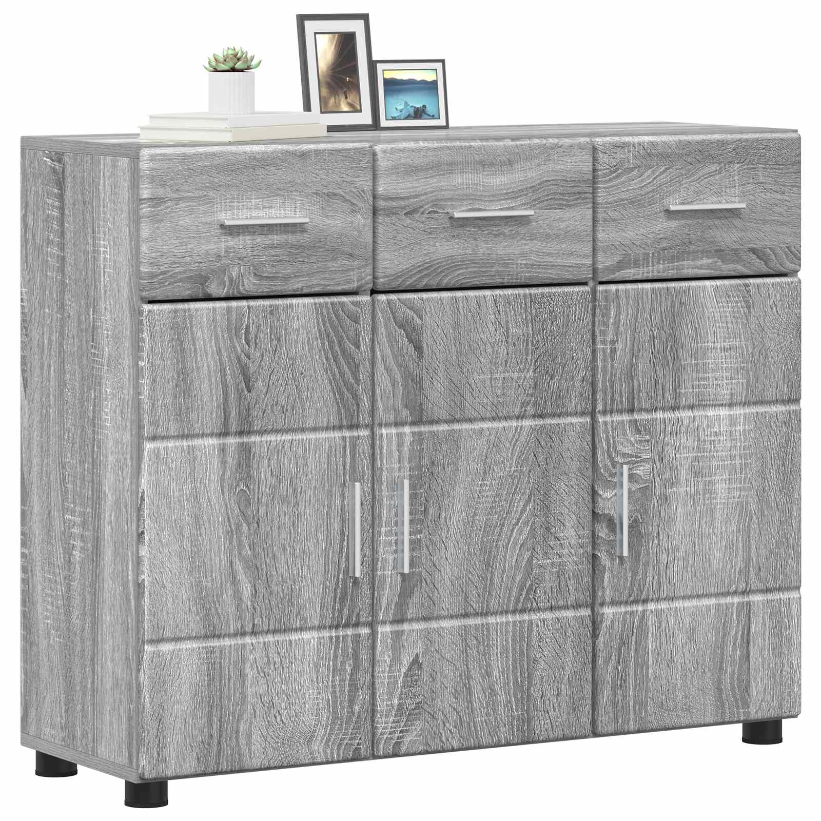 Sideboard FLORIN 88,5 x 30,5 x 73 cm Graues Sonoma