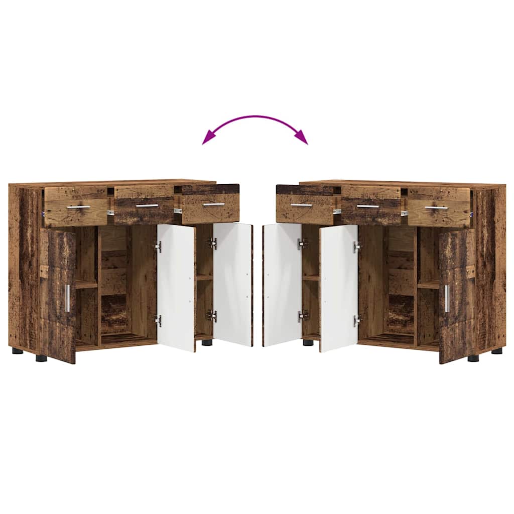 Sideboard FLORIN 88,5 x 30,5 x 73 cm Altholz Holzwerkstoff