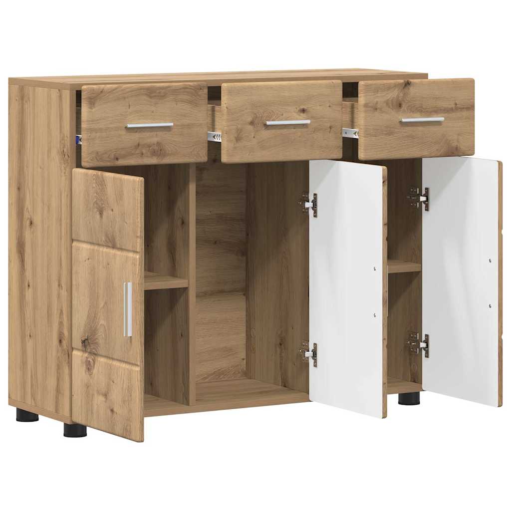Sideboard FLORIN 88,5 x 30,5 x 73 cm Artisan-Eiche