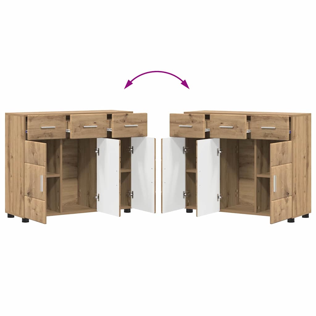 Sideboard FLORIN 88,5 x 30,5 x 73 cm Artisan-Eiche