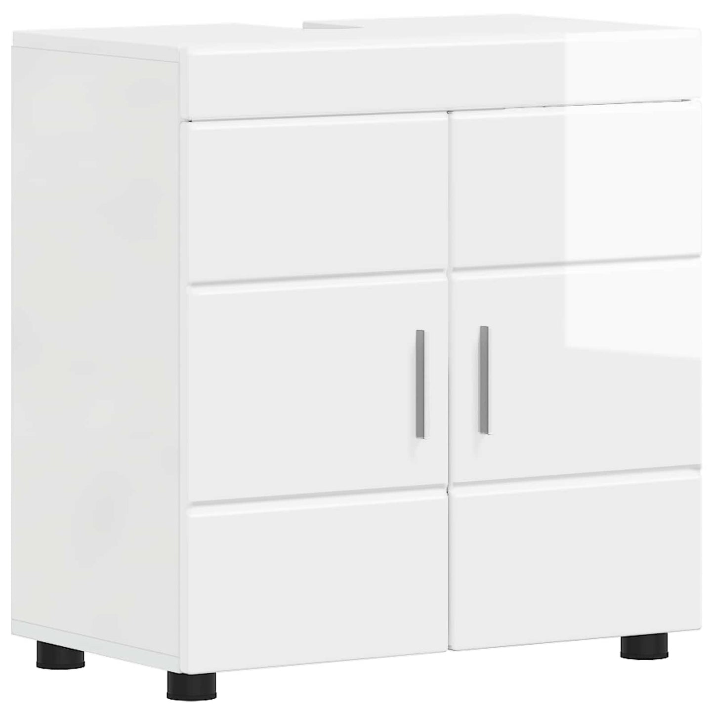 Badezimmerschrank-Set TULUM Hochglanz Weiß 60 x 34 x 63 cm