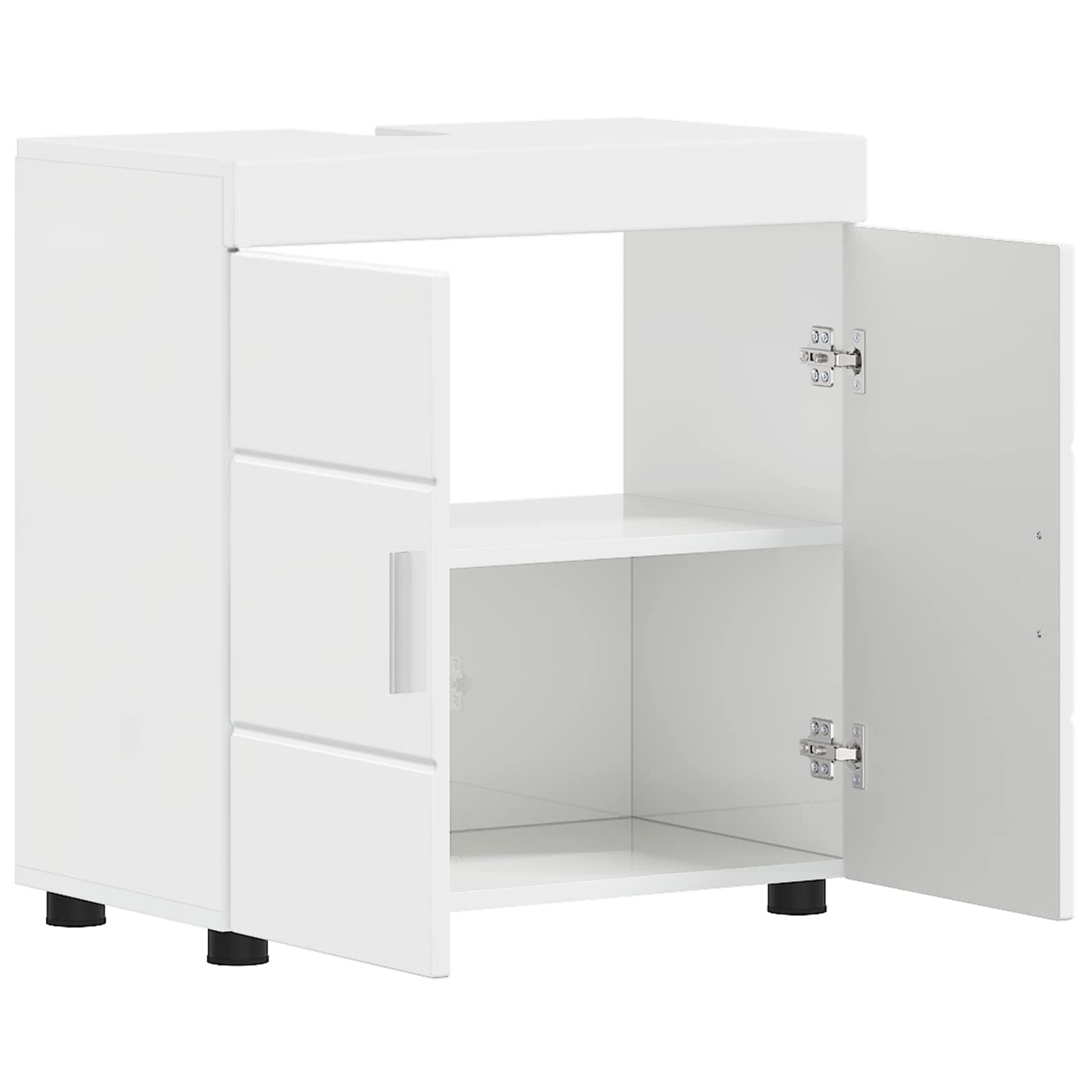 Badezimmerschrank-Set TULUM Hochglanz Weiß 60 x 34 x 63 cm