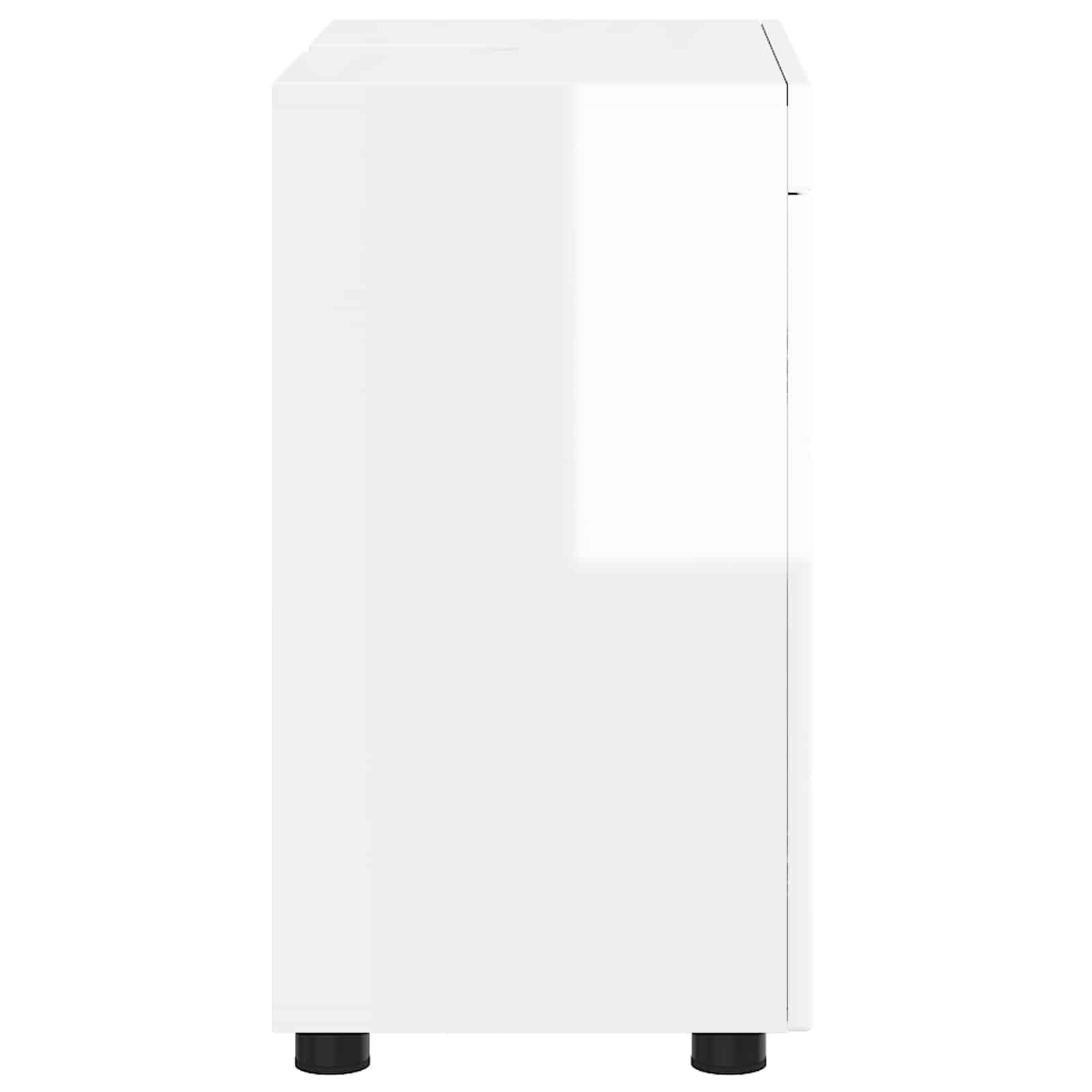 Badezimmerschrank-Set TULUM Hochglanz Weiß 60 x 34 x 63 cm