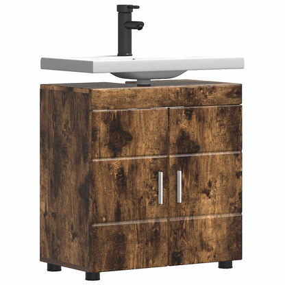 Badezimmerschrank-Set TULUM Geräucherte Eiche 60 x 34 x 63 cm