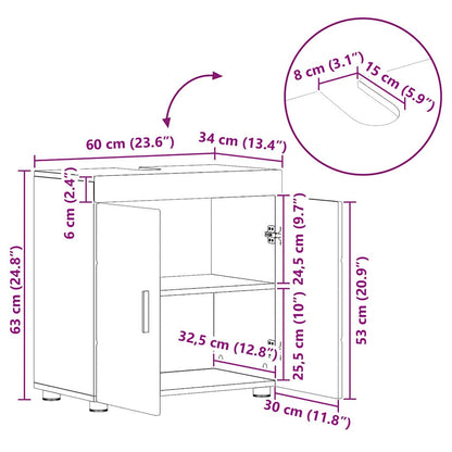 Badezimmerschrank-Set TULUM Altholz 60 x 34 x 63 cm