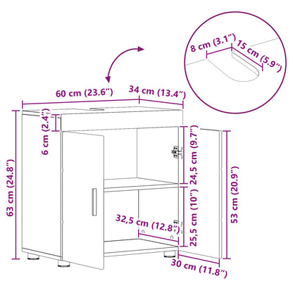 Badezimmerschrank-Set TULUM Altholz 60 x 34 x 63 cm