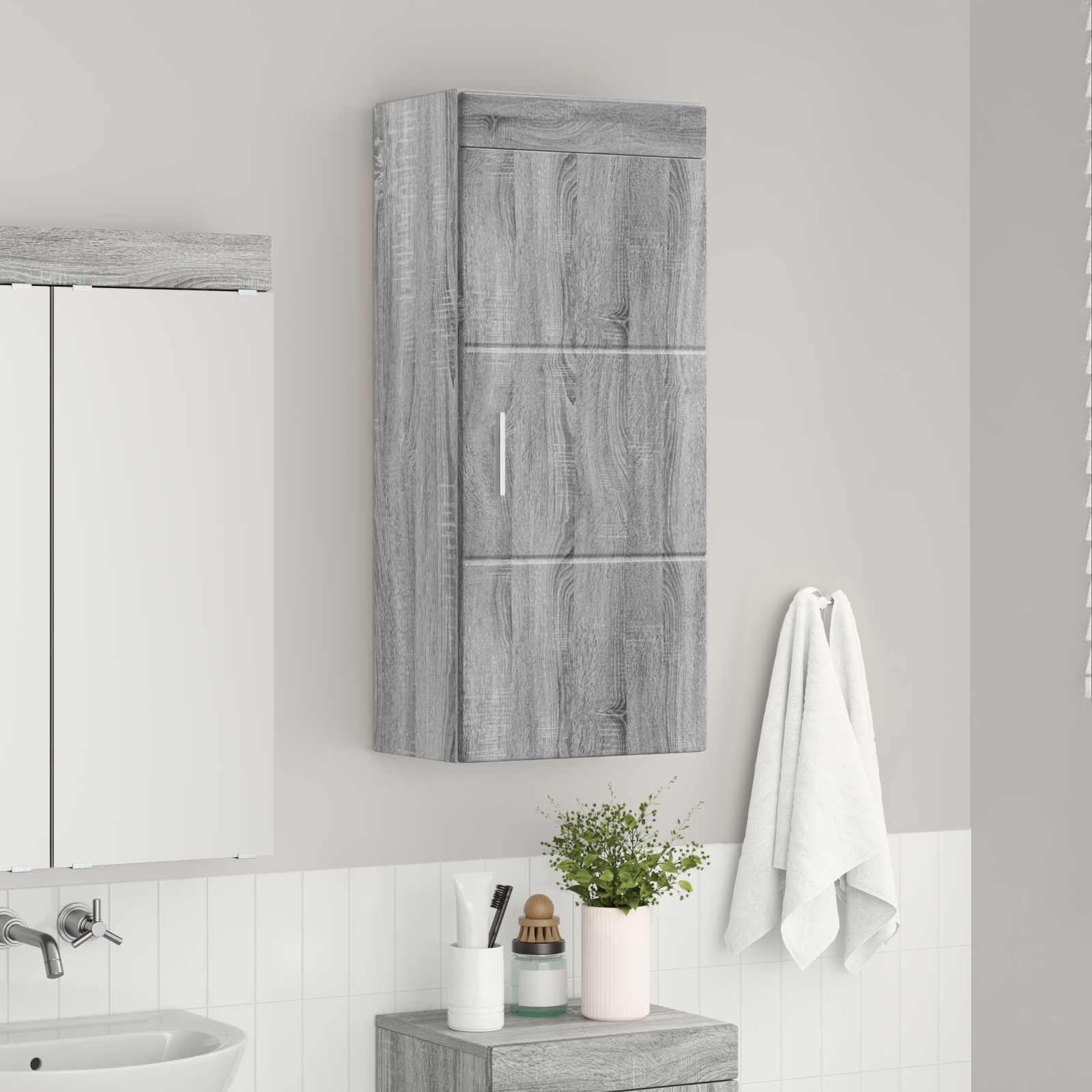 Badezimmer-Wandschrank TULUM Graues Sonoma 37 x 24,5 x 86 cm
