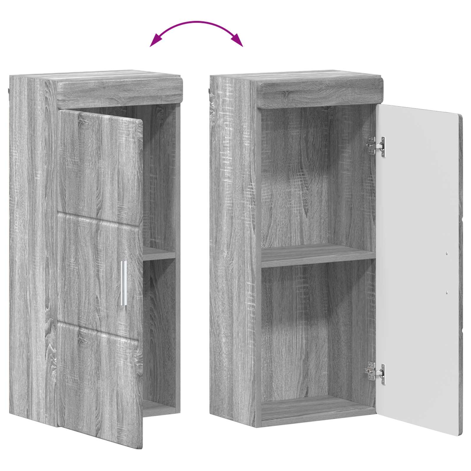 Badezimmer-Wandschrank TULUM Graues Sonoma 37 x 24,5 x 86 cm