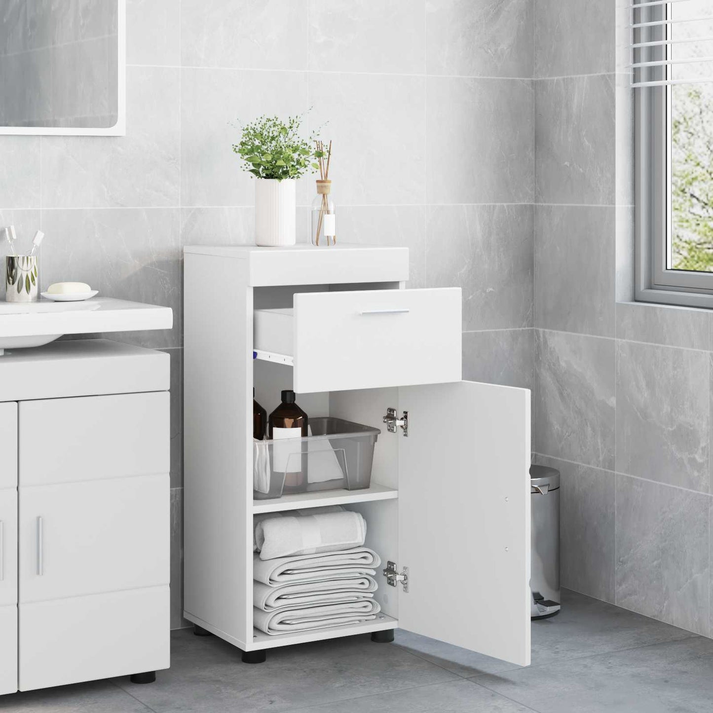 Badezimmerschrank-Set TULUM Weiß 37 x 31,5 x 82 cm