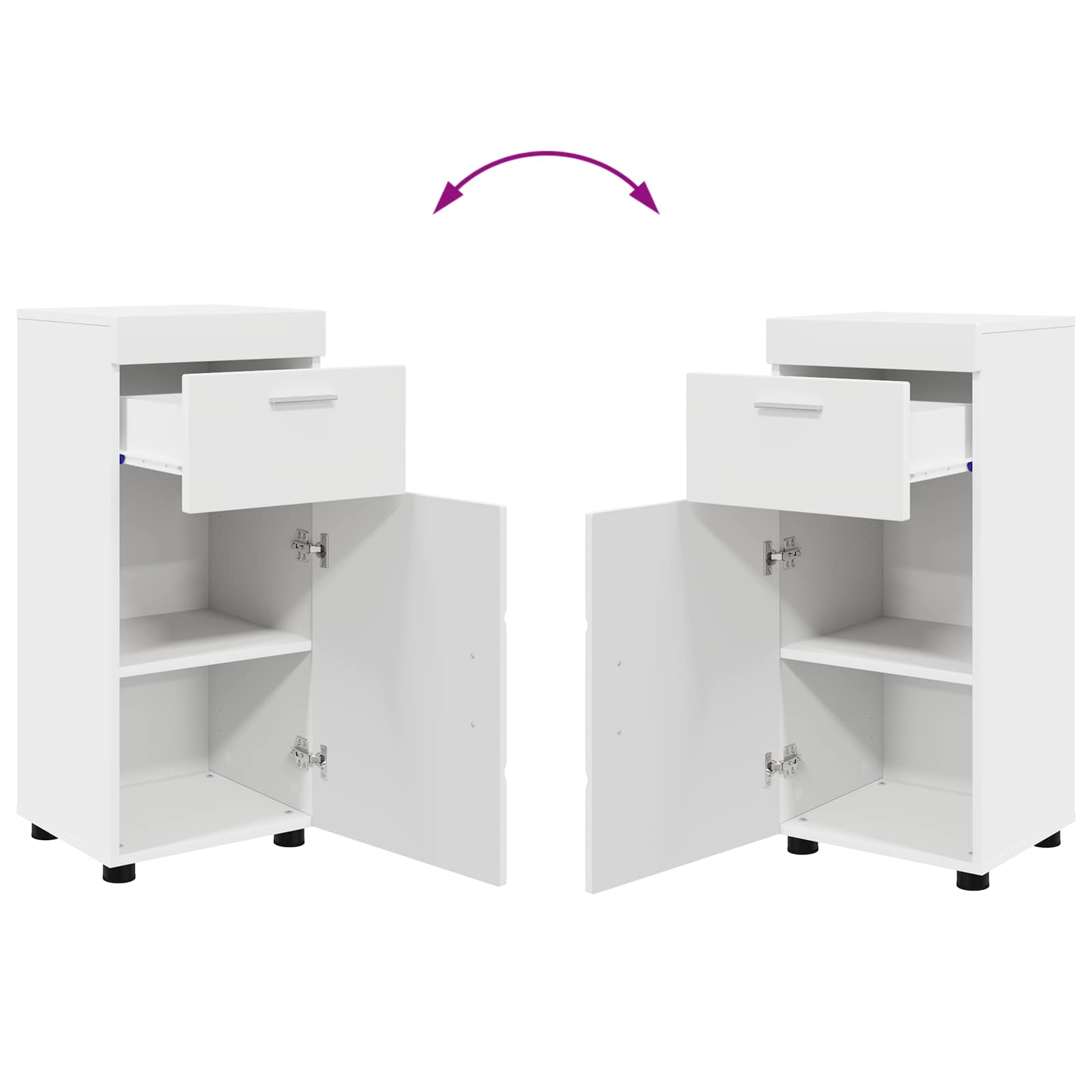 Badezimmerschrank-Set TULUM Weiß 37 x 31,5 x 82 cm