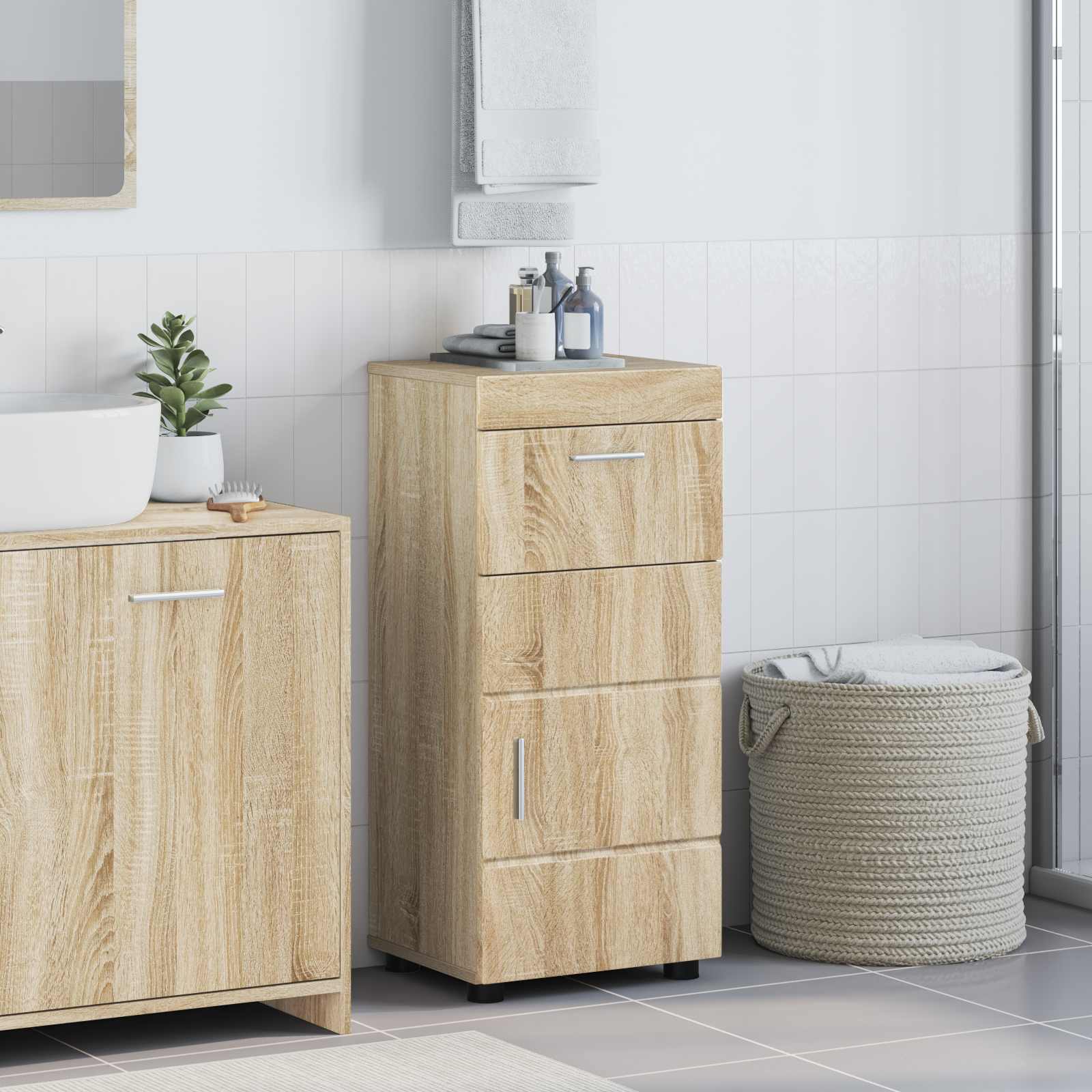 Badezimmerschrank-Set TULUM Sonoma-Eiche 37 x 31,5 x 82 cm