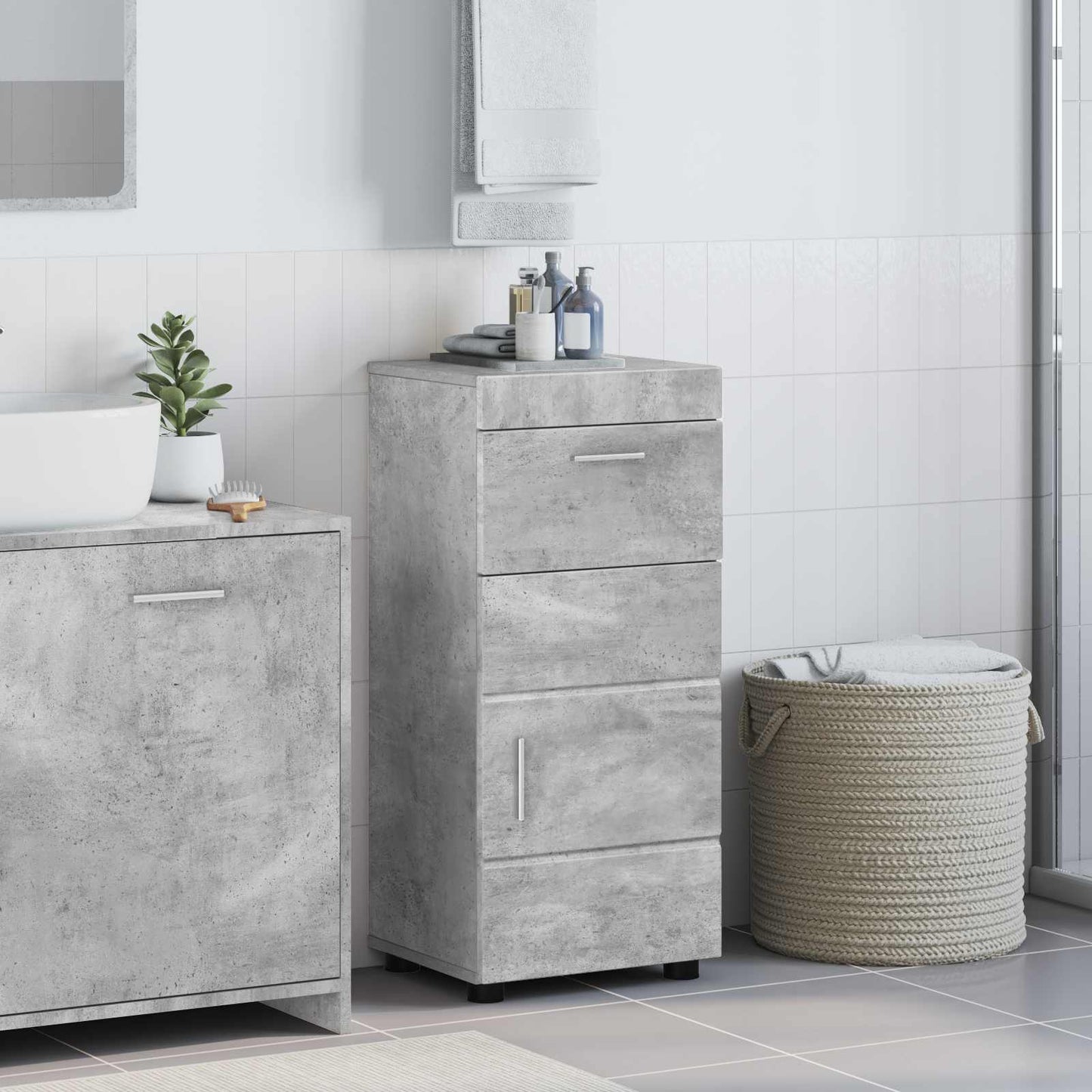 Badezimmerschrank-Set TULUM Beton Grau 37 x 31,5 x 82 cm