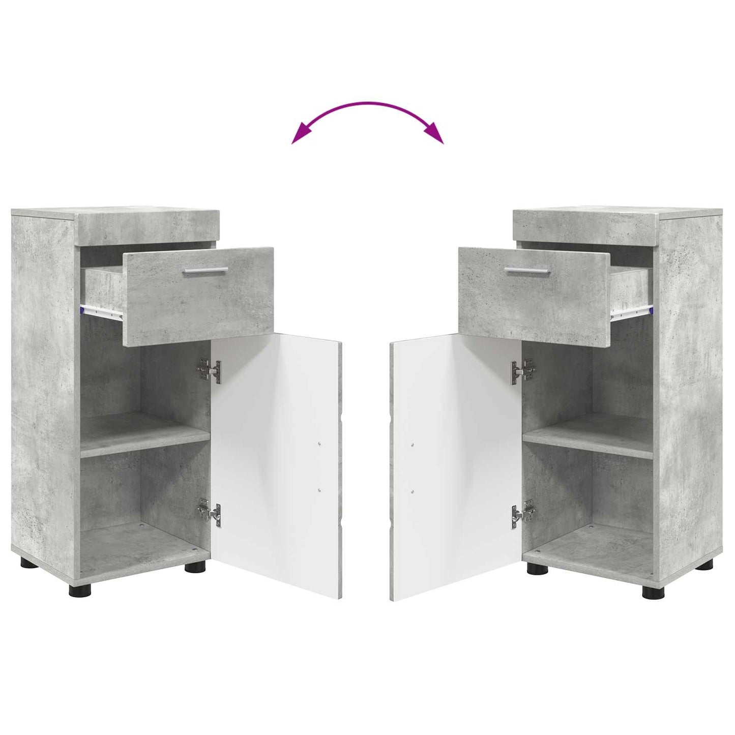 Badezimmerschrank-Set TULUM Beton Grau 37 x 31,5 x 82 cm